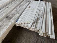 32 Sets of Prime MDF Round Architrave, each length 2.2m x 45mm x 18mm, each set comprising four legs