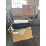 BLACK LEATHER UPHOLSTERED OAKLEY LARGE CORNER MODULAR SETTEES, in six boxes (vendors comments unused