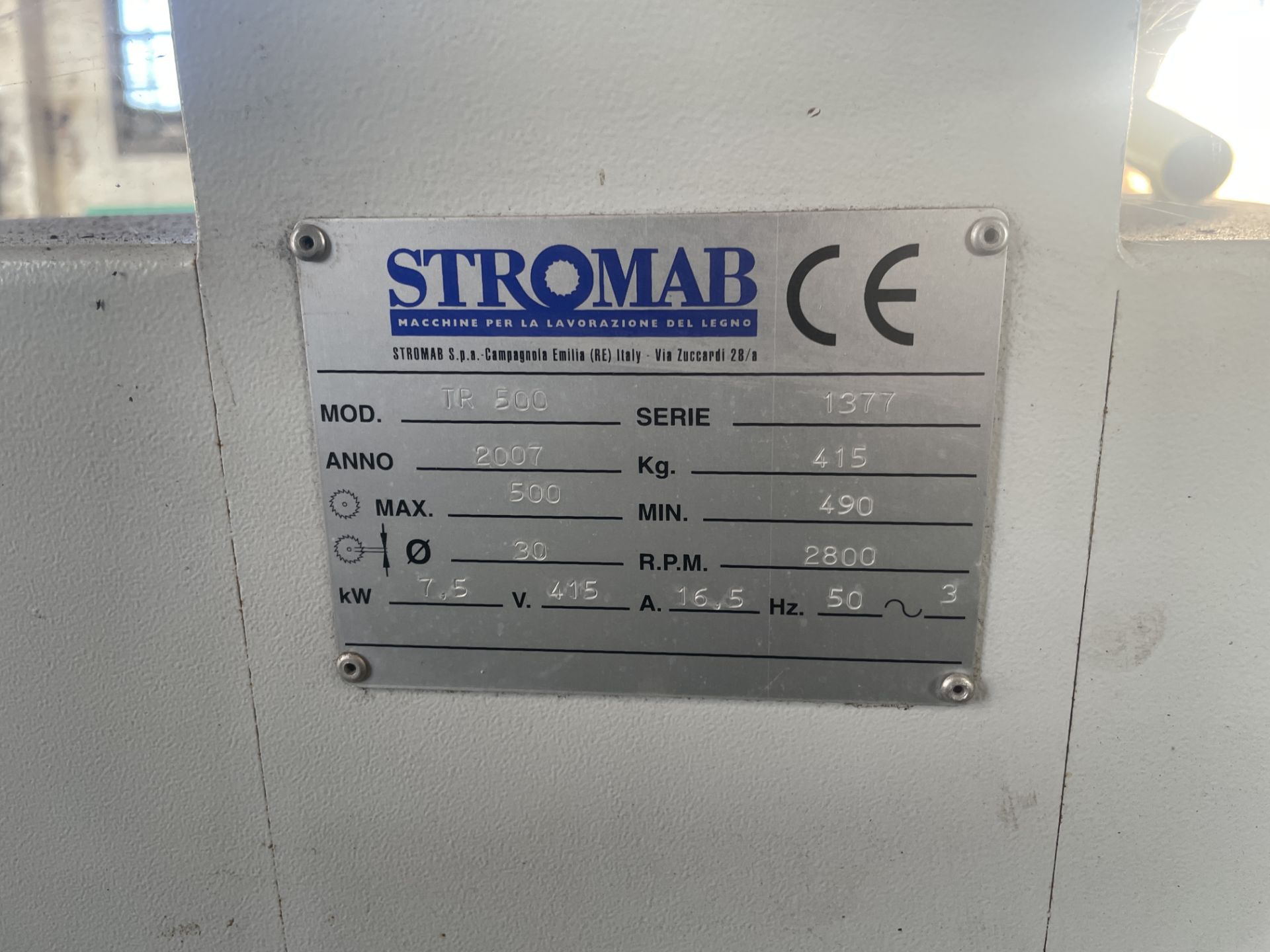 Stromab TR500 CROSS CUT SAW, serial no. 1377, year of manufacture 2007, 415kg weight, 415V, - Image 5 of 7