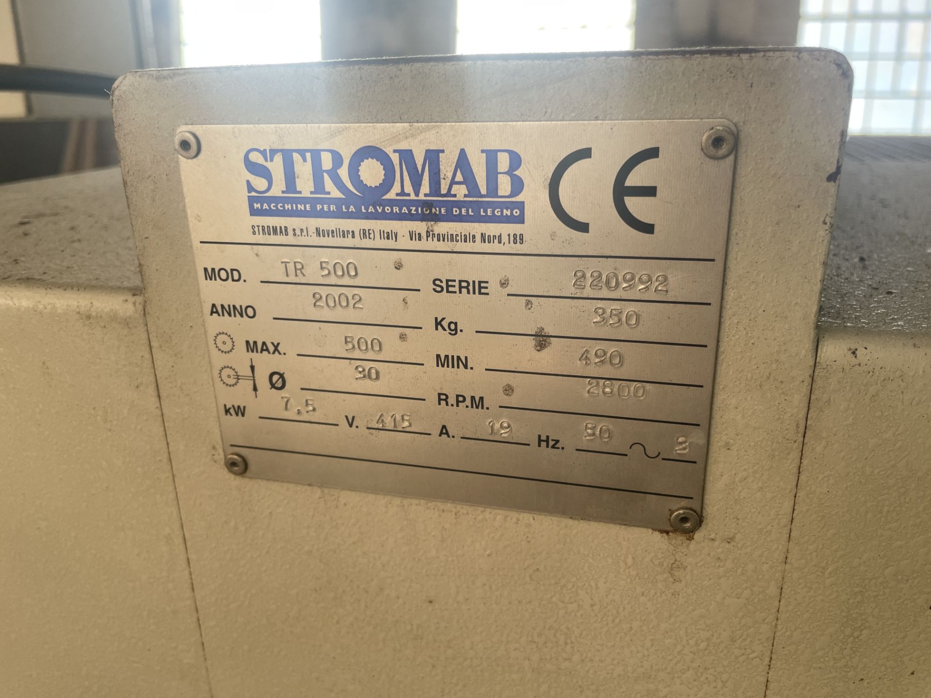 Stromab TR500 CROSS CUT SAW, serial no. 220992, year of manufacture 2002, 350kg weight, 415V, - Image 6 of 6