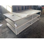 Steel Framed Bench, with timber top, approx. 2.45m x 1.22m Please read the following important