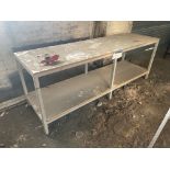 Steel Framed Bench, with timber top, approx. 2.45m x 750mm Please read the following important