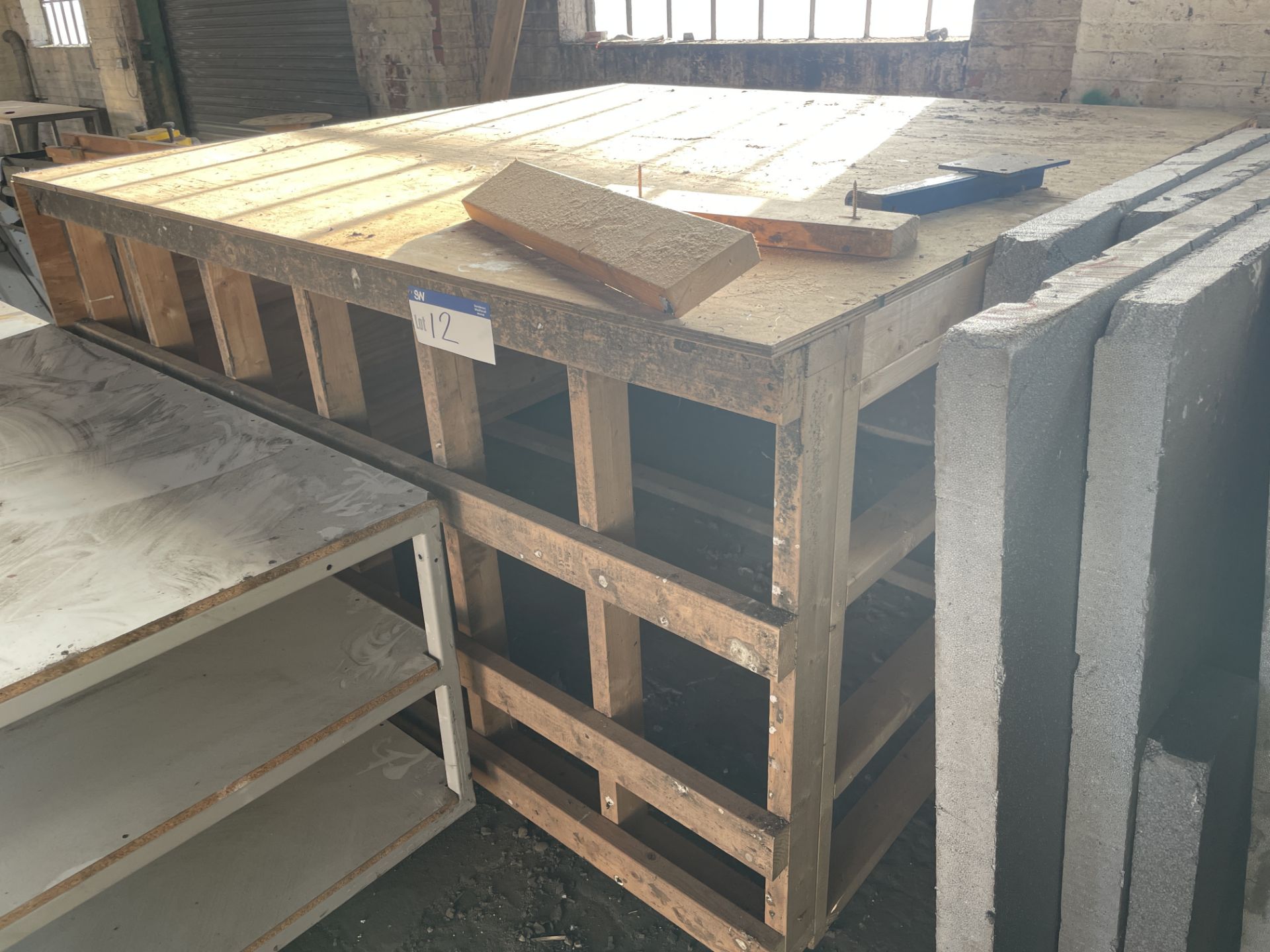 Timber Rack/ Bench, approx. 2.45m x 2.45m x 1.25m high Please read the following important - Image 2 of 2