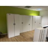 Six Double Door Cabinets & Assorted Shelving Panels Please read the following important notes:-