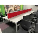 Steel Framed Double Sided Desk Unit, approx. 6m x 1.65m wide Please read the following important