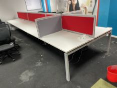 Steel Framed Double Sided Desk Unit, approx. 6m x 1.65m wide Please read the following important