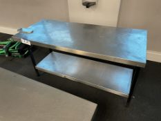 Steel Framed Stainless Steel Topped Bench, approx. 1.52m x 660mm Please read the following important
