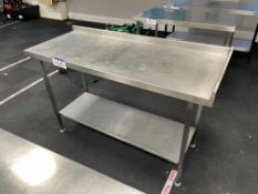 Stainless Steel Corner Bench, approx. 1.5m x 580mm Please read the following important notes:- Air