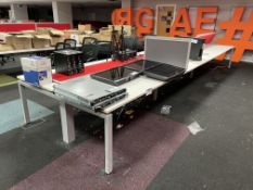 Steel Framed Double Sided Desk Unit, approx. 6m x 1.65m wide Please read the following important