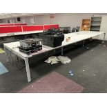 Steel Framed Double Sided Desk Unit, 6m long x 1.65m wide Please read the following important