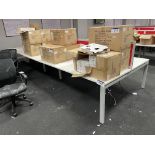 Steel Framed Double Sided Desk Unit, approx. 5m x 1.65m wide Please read the following important