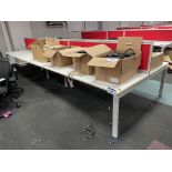 Steel Framed Double Sided Desk Unit, approx. 5m x 1.65m wide Please read the following important