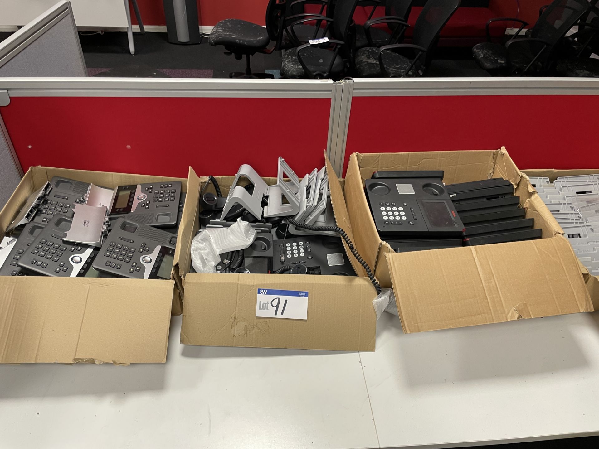 Assorted Handsets & Equipment, as set out on one section of desk, with cables in boxes Please read - Image 2 of 3