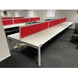 Steel Framed Double Sided Desk Unit, approx. 6m x 1.65m wide Please read the following important