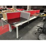 Steel Framed Double Sided Desk Unit, approx. 6m x 1.65m wide Please read the following important