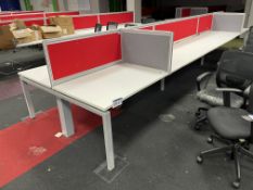 Steel Framed Double Sided Desk Unit, approx. 6m x 1.65m wide Please read the following important