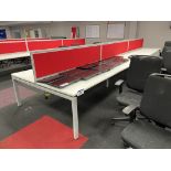 Steel Framed Double Sided Desk Unit, approx. 6m x 1.65m wide Please read the following important