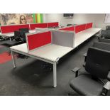 Steel Framed Double Sided Desk Unit, approx. 7m x 1.65m wide Please read the following important