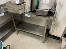 Stainless Steel Bench, approx. 1.15m wide Please read the following important notes:- Air