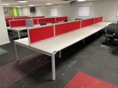 Steel Framed Double Sided Desk Unit, approx. 7m x 1.65m wide Please read the following important