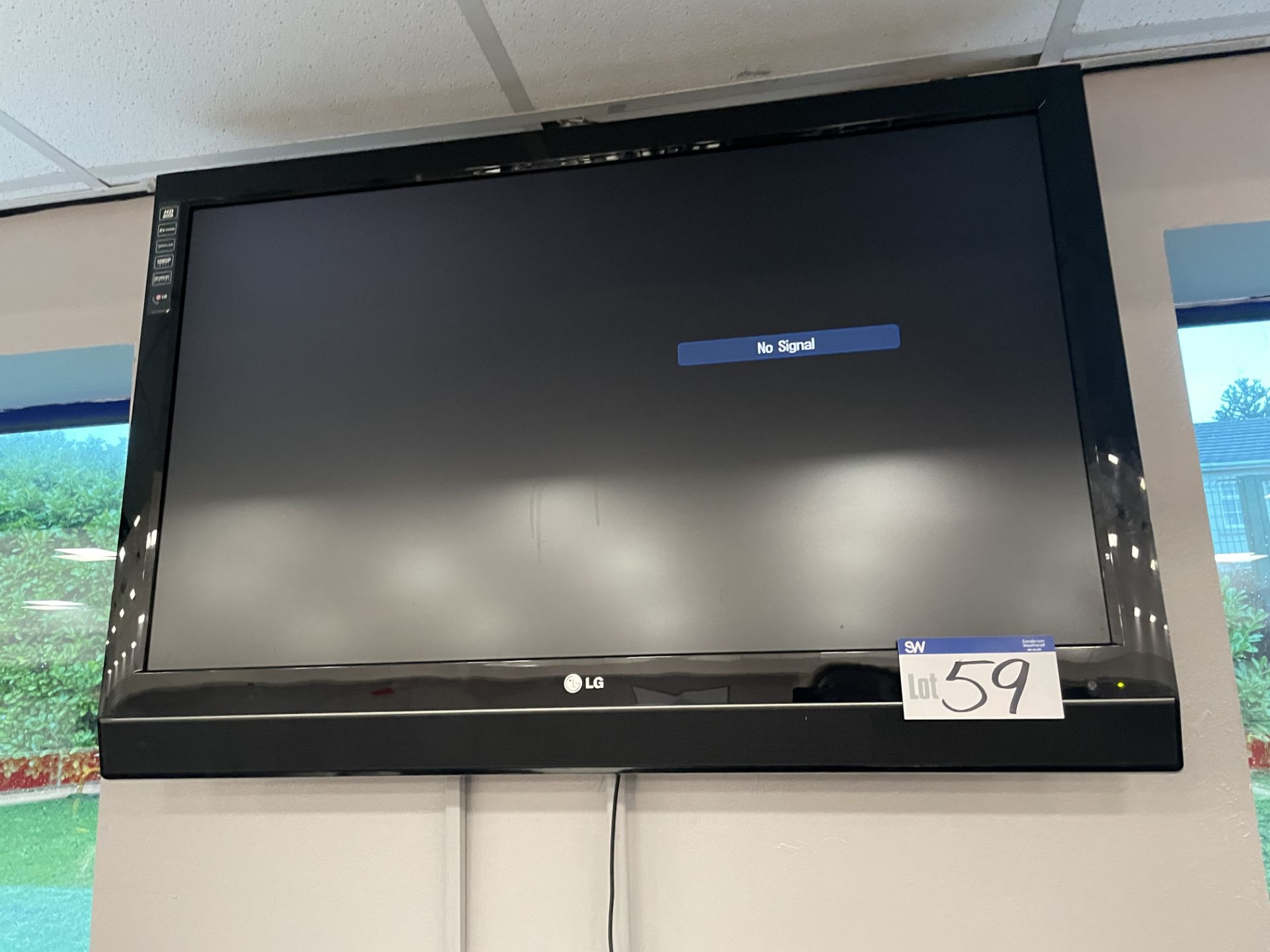 LG 42LC55 Flat Screen Television, serial no. 709WRTF1U213, with wall bracket (no remote control)