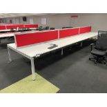 Steel Framed Double Sided Desk Unit, approx. 6m x 1.65m wide Please read the following important