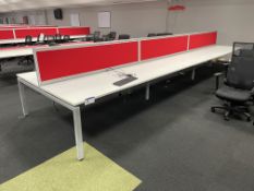 Steel Framed Double Sided Desk Unit, approx. 6m x 1.65m wide Please read the following important