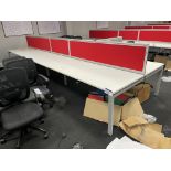 Steel Framed Double Sided Desk Unit, approx. 5m x 1.65m wide Please read the following important