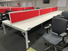 Steel Framed Double Sided Desk Unit, approx. 6m x 1.65m wide Please read the following important