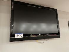 LG 42LC55 Flat Screen Television, serial no. 709WRUR1U318, with wall bracket (no remote control)