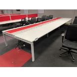 Steel Framed Double Sided Desk Unit, approx. 6m x 1.65m wide Please read the following important