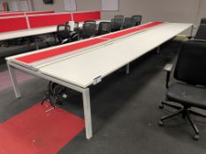 Steel Framed Double Sided Desk Unit, approx. 6m x 1.65m wide Please read the following important