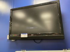 LG 42LC55 Flat Screen Television, serial no. 709WRLP1U312, with wall bracket (no remote control)