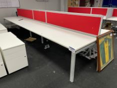 Steel Framed Double Sided Desk Unit, approx. 5m x 1.65m wide Please read the following important