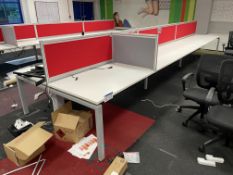 Steel Framed Double Sided Desk Unit, approx. 6m x 1.65m wide Please read the following important