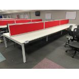 Steel Framed Double Sided Desk Unit, approx. 6m x 1.65m wide Please read the following important