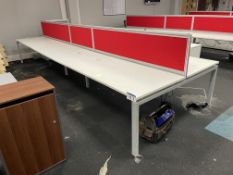 Steel Framed Double Sided Desk Unit, approx. 5m x 1.65m wide Please read the following important