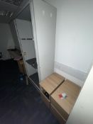 Loose Contents of Room, including steel cabinet, two multi-drawer pedestals and swivel armchair