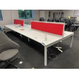 Steel Framed Double Sided Desk Unit, approx. 5m x 1.65m wide Please read the following important