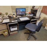 Black Four Drawer Desk, Approx. 1.8m x 0.8m and Office Chair Please read the following important