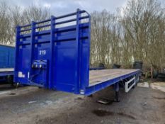 TIRSAN Tri Axle Flatbed Trailer, Chassis No. C141673, Year of Manufacture 2003, Tested until 12/