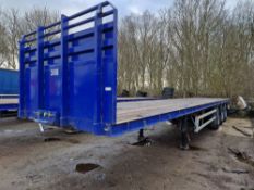 TIRSAN Tri Axle Flatbed Trailer, Chassis No. C142470, Year of Manufacture 2003, Tested until 12/