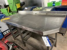 Table, with tray underneath, approx. 1.5m x 0.7m x 0.9m high, lift out charge - £20 + VAT, lot