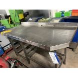 Table, with tray underneath, approx. 1.5m x 0.7m x 0.9m high, lift out charge - £20 + VAT, lot