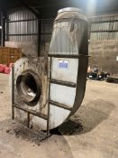 AC1 Steel Cased Centrifugal Fan, with geared electric motor drive, 650mm dia. intake and 630mm x