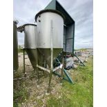 Stainless Steel Tank/ Hopper, approx. 2.5m x 1m dia., on stainless steel fabricated legs. lot