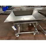 Mobile Draining Trolley, with sloping sides, approx. 1.2m x 1.2m x 0.9m high, lift out charge - £