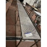 Perforated Bench /Table, approx. 3.5m x 0.55m x 0.7m high, , lift out charge - £30 + VAT, lot