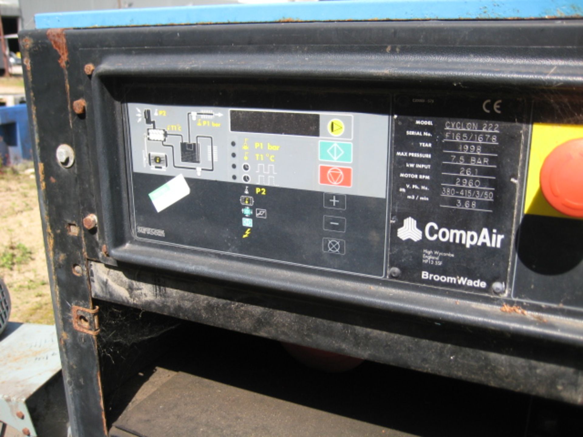 Broomwade Compair Cyclon 22 Compressor, serial no. F165/1678, year of manufacture 1998, in - Image 3 of 5