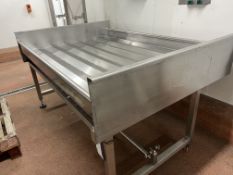 Draining Trough/ Table, approx. 2.1m x 1.5m x 2.1m high, lift out charge - £30 + VAT, lot located in